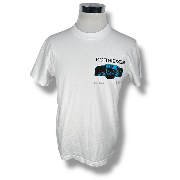 100 Thieves Halo Infinite Shirt Men’s Small White Graphics Cotton Gaming NWT New - Picture 1 of 10